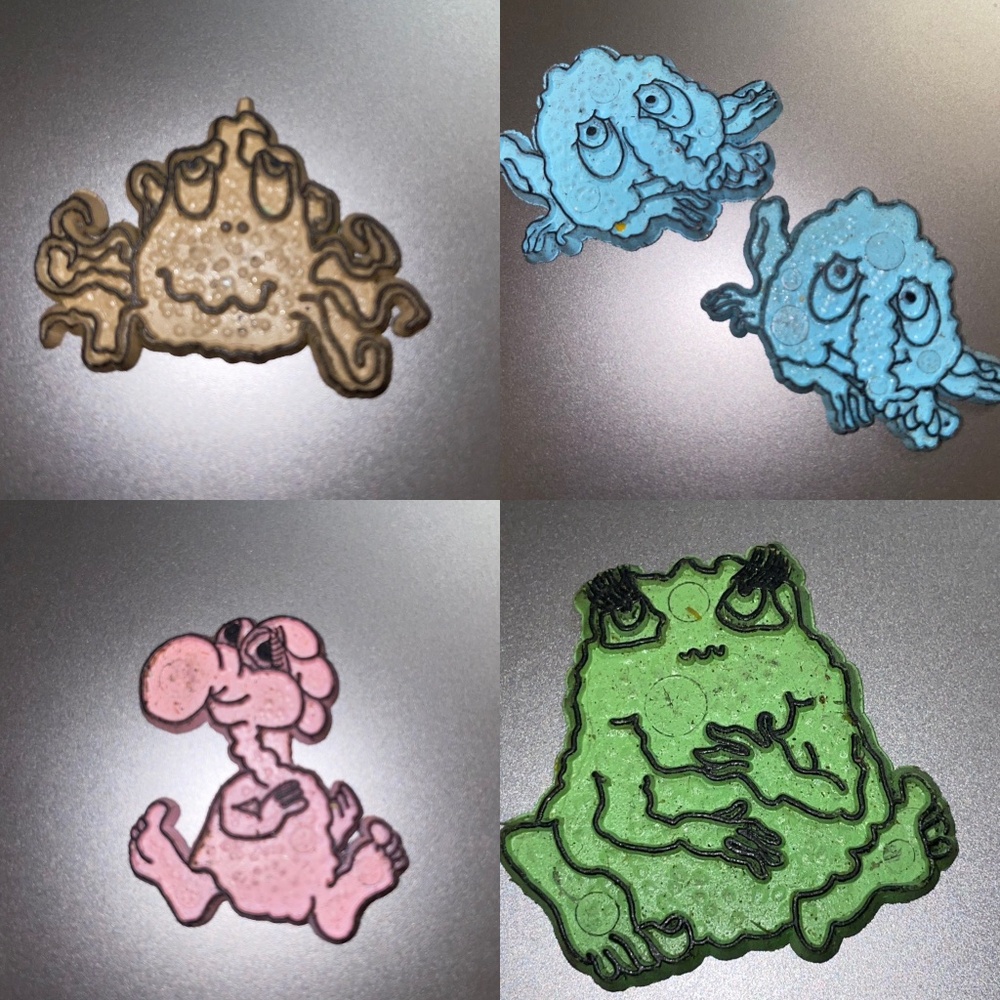 5 Vintage FREAKIES Cereal‎ Premium Plastic Refrigerator Magnet Ralston 1970's